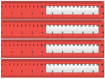 Red Shiny Printable Ruler