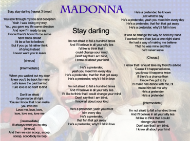 Madonna Printable Sheet Music