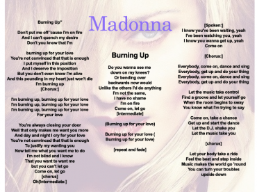 Printable Burning Up Sheet Music