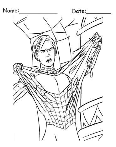 FREE Spiderman coloring Costume Printable Coloring Sheets