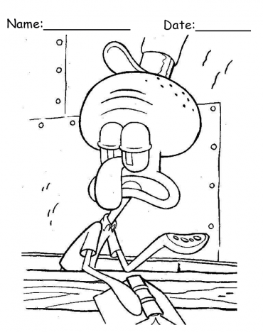 Squidward SpongeBob Printable Coloring Pages