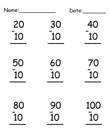 Math Subtraction Worksheet