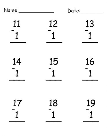 Subtraction Worksheet