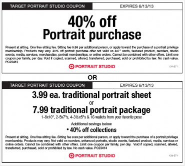 Printable Target Portrait Studio Coupon