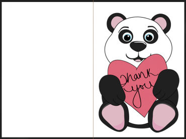 Printable Panda Thank You Cards