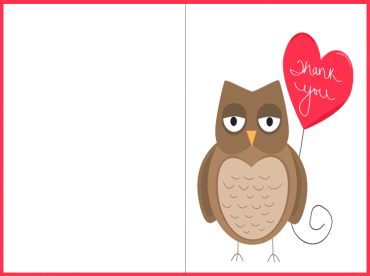 Printable Red Owl Thank You Cards