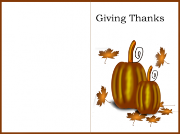 Brown Border Giving Thanks Card