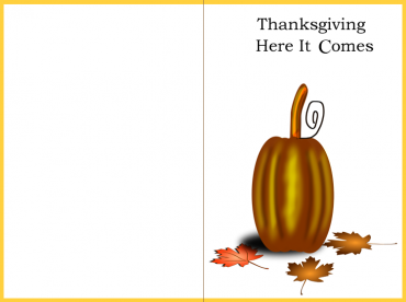 Yellow Border Pumpkin Thanksgiving Card