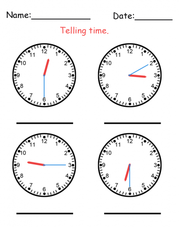 Telling Time Worksheet