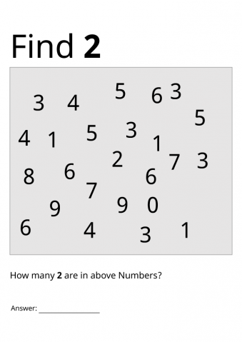 Printable Visual Scanning Worksheet Find 2