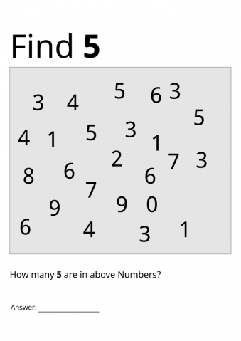 Printable Visual Scanning Worksheet Find 6