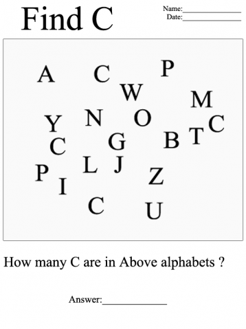 Printable Letters Visual Scanning Worksheets