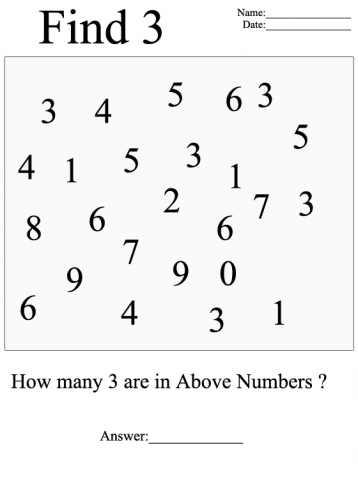 Printable Visual Scanning Worksheet