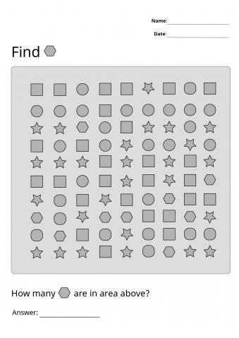 Printable Shape polygon Visual Scanning Worksheets