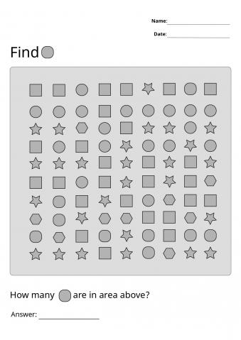 Printable Shape rounded Square Visual Scanning Worksheets