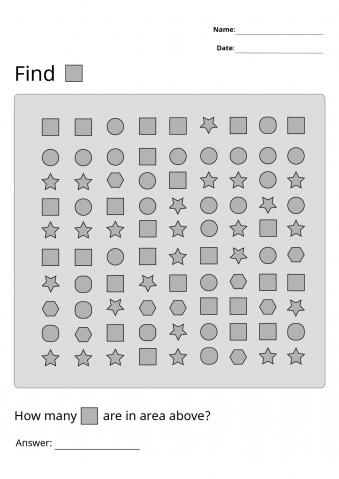Printable Shape square Visual Scanning Worksheets