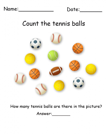 Tennis Ball Printable Visual Scanning Worksheets