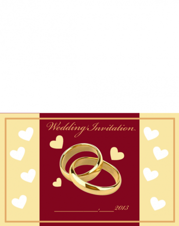 Printable Gold Rings Wedding Invitations