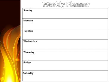 Fire Weekly Planner Printable Calendars