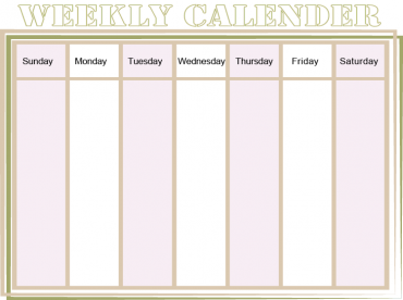 Printable Brown Weekly Calendar