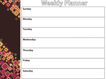Printable Geo Print Weekly Calendars