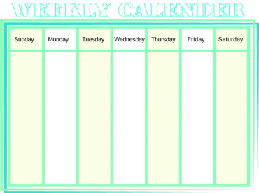 Printable Green Weekly Calendars