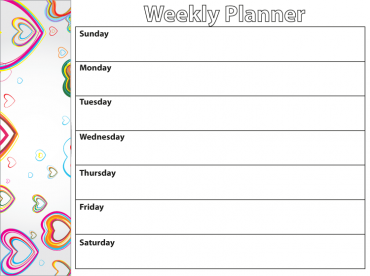 Printable Hearts Weekly Calendars