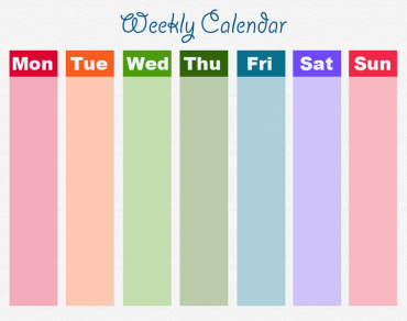 Printable Multicolor Weekly Calendars