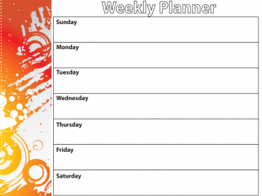 Printable Sunburst Weekly Calendar