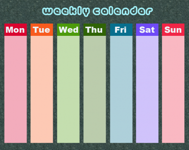 Printable Textured Weekly Calendar