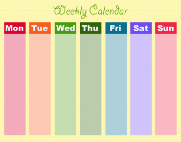 Printable Yellow Weekly Calendars
