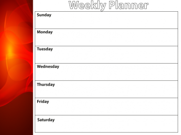 Red Christmas Weekly Planner Printable Calendars
