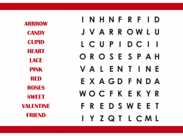 Printable Valentines Day Word Search Puzzles